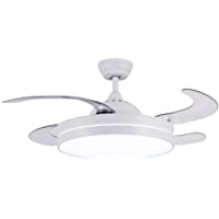 CJOY Ventilador de Techo con Luz Regulable- Ventilador de Techo con Iluminación LED Mando a Distancia Blanco 42 pulgadas…